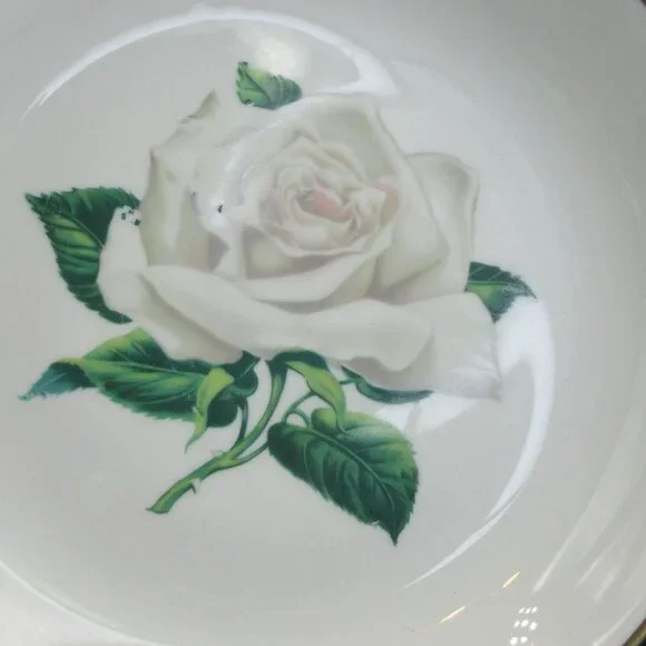 Stradford Rim Soup Bowl Chantilly Dark Green Gold Floral Set of 4 - Picture 5 of 11